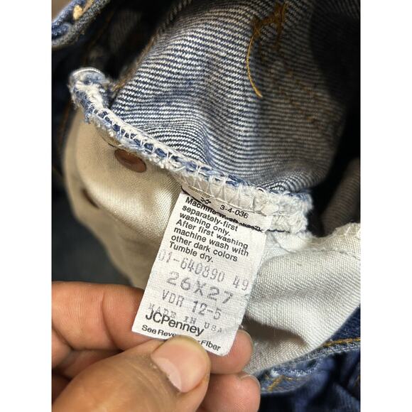 Vintage JCPenney Plain Pocket Flared Gray Denim Jeans 26x27 90s Y2K - Picture 5 of 7